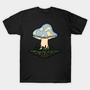 Blue and Yellow Mushroom T-Shirt